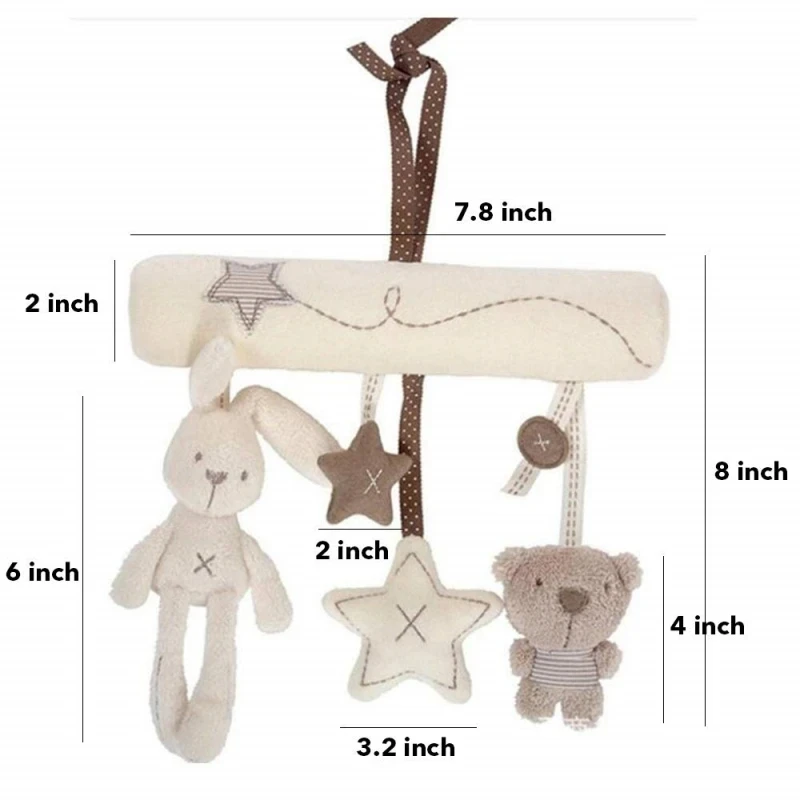 เด็กแขวน Rattle ของเล่น 0 12 เดือนเด็กอ่อนเพลง Plush กิจกรรมเปลรถเข็นเด็กของเล่นกระต่าย Star Shape สําหรับเด็กวัยหัดเดินเด็กหญิง ﻿