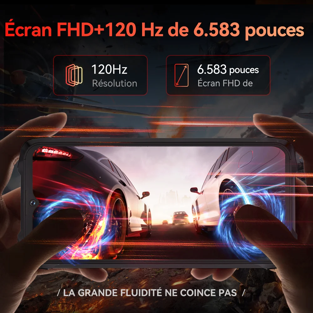 Cubot KingKong 9, Helio G99, Octa-Core, 10600mAh, écran FHD+ 120 Hz 6,583", 24 Go de RAM (12 Go + 12 Go étendus), 256Go de ROM, IP68/IP69K rugged smartphone android 13, appareil photo 100MP, NFC, 4G telephone portable