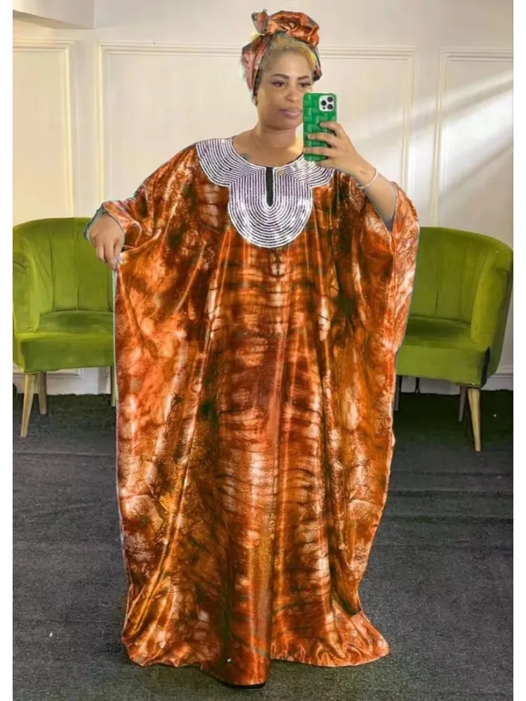 แอฟริกันชุดแต่งงานสําหรับผู้หญิงฤดูร้อนแอฟริกันแขนสั้น V คอ Sequined PLUS ขนาดชุดยาวเสื้อผ้าแบบดั้งเดิม