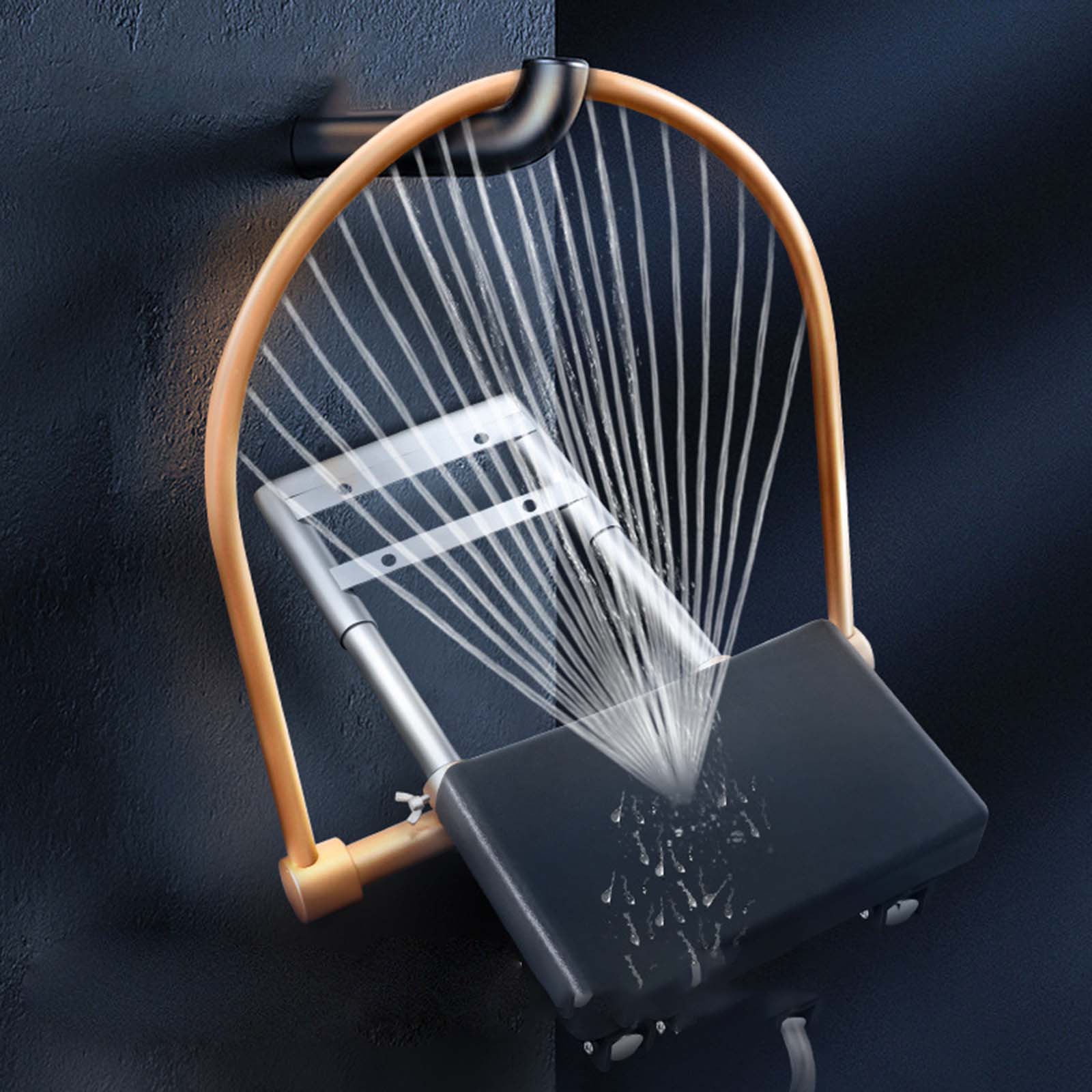 Cabezal de salón de aleación de aluminio, Spa, circulación de agua, cortina de agua, cabezal de codo, tratamiento de ducha, champú, accesorios para cama