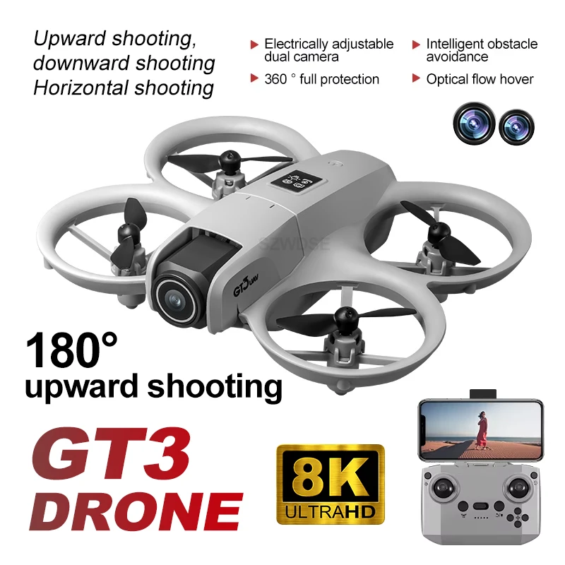 Professionale Mini RC Drone 8K 5G HD Fotografia Aerea Evitamento Ostacoli Flusso Ottico Posizionamento Doppia Fotocamera Quadcopter Giocattolo