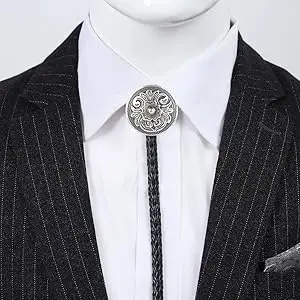 Verstellbare Stierkopf-Halskette mit fünf Sternen, Western-Cowboy-Bolo-Krawatte, Rodeo-Tanz-Krawatte, Kunstleder-Anhänger-Halskette