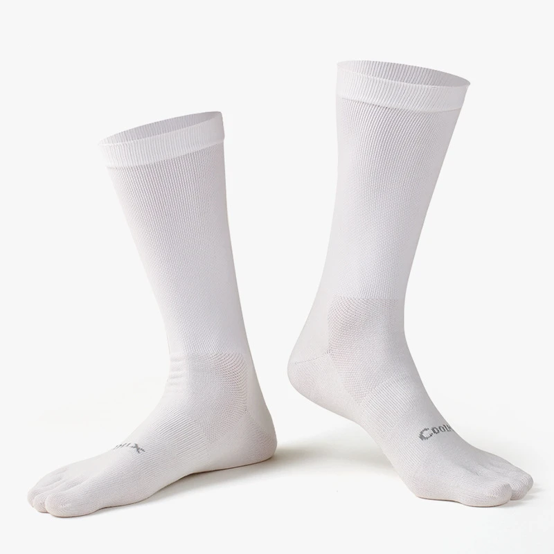 Calcetines cálidos de invierno 2025, calcetines de cinco dedos para hombre, tela de secado rápido, absorbentes para el sudor, resistentes a los olores, calcetines deportivos largos con punta abierta para correr