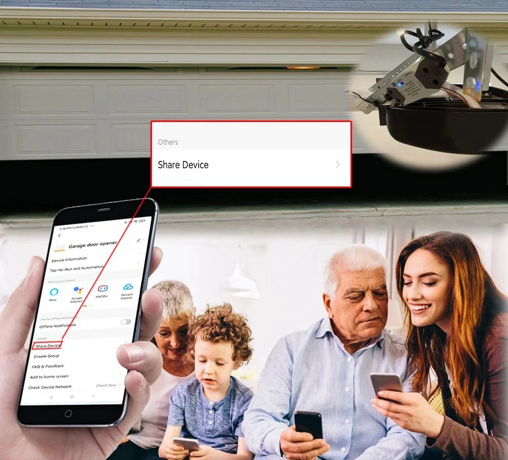 Controlador inteligente de apertura de puerta de garaje, WIFI, Original, aplicación, interruptor inteligente controlado por voz con Alexa Echo, Google Home, Smart Life