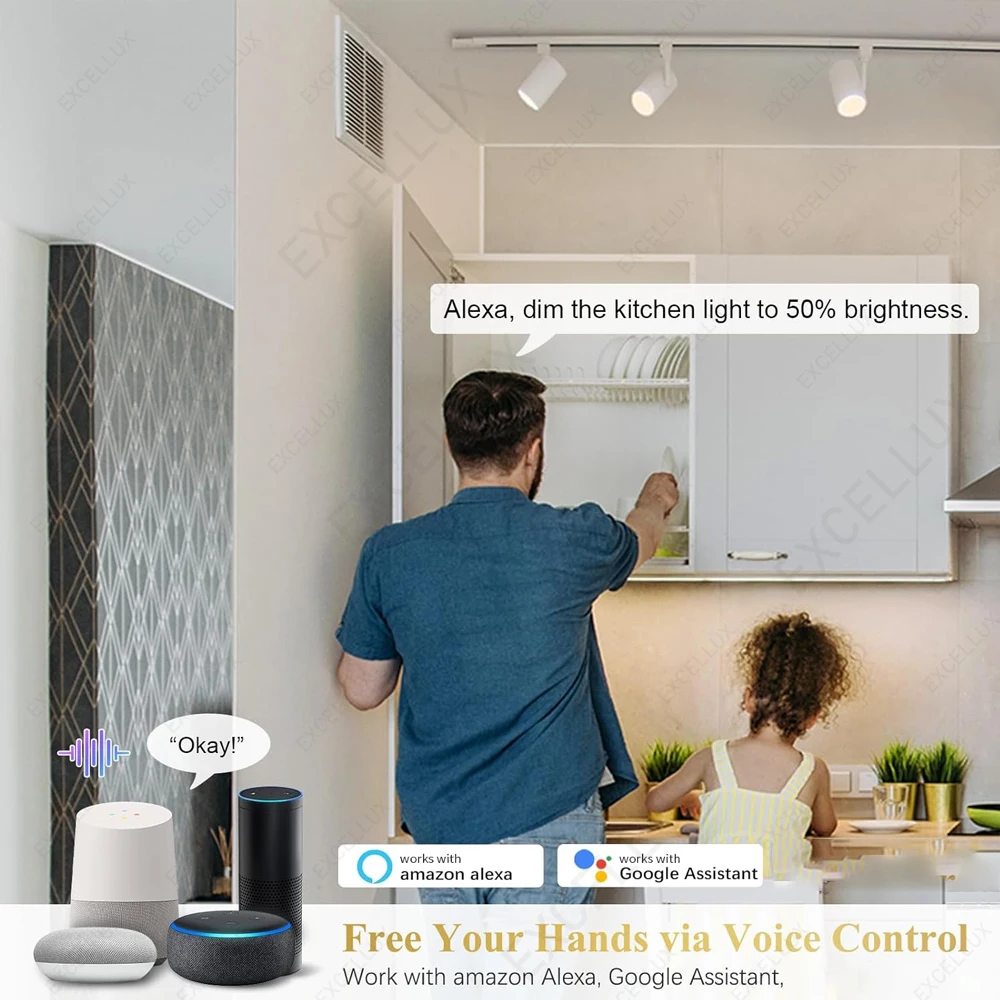 Żarówki LED ZigBee GU10 WiFi Smart RGB W+C 5W Ściemnialne Sterowanie Aplikacją Reflektor Współpracuje z Alexa Google Alice Hub