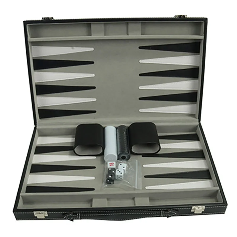 Neu-Backgammon-Set, klassisch, für Erwachsene, Brettspiel für antike Backgammon-Set, Familienspiel-Set, Leder-Schachbox, schönes Geschenk