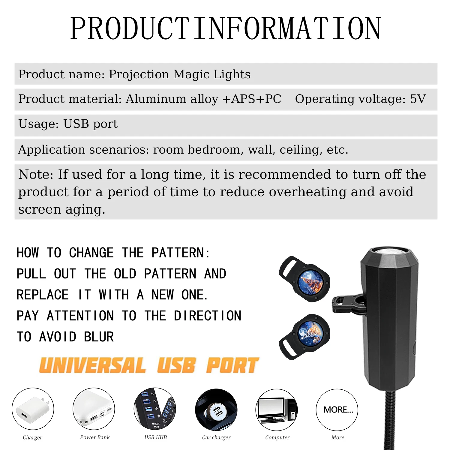Creative Christmas tree projection light, three light and shadow switches, 360° rotation, Christmas atmosphere light