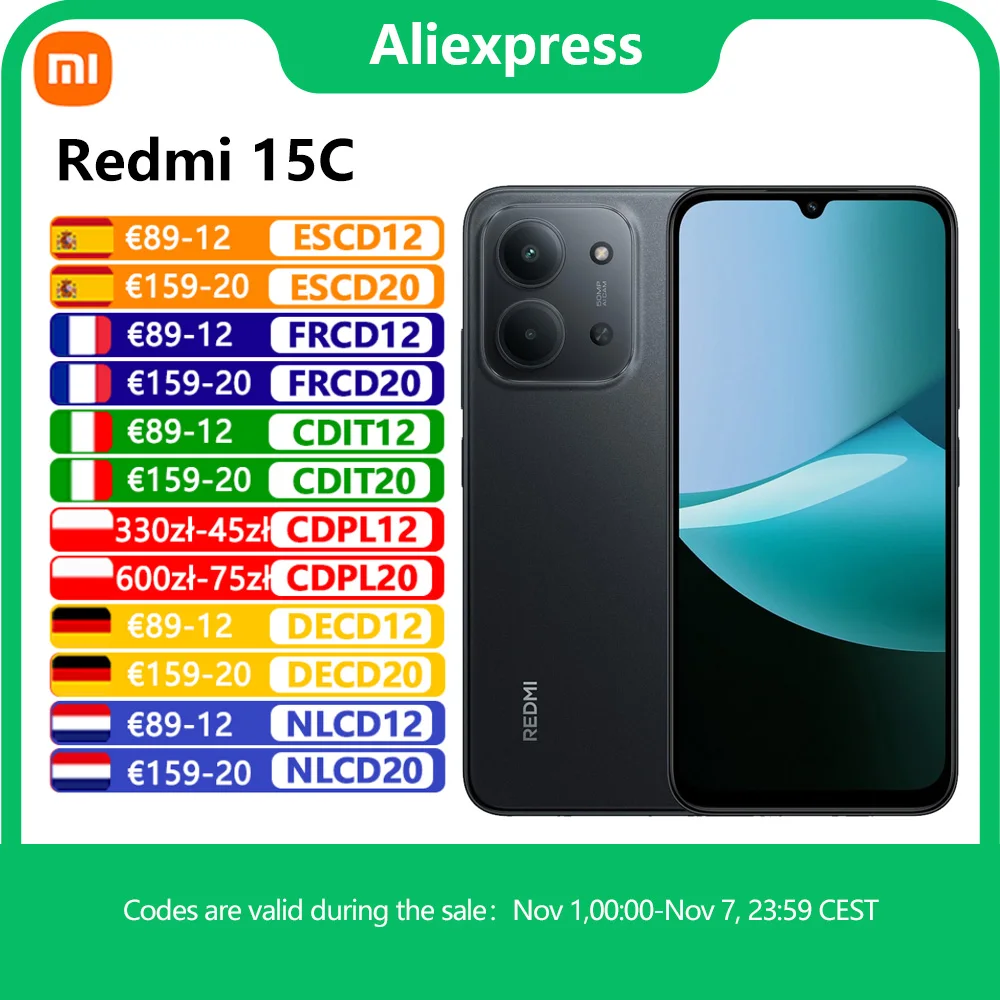 Xiaomi Redmi 15C Global Version Smartphone 50MP Hauptkamera 120Hz 6,9" Dot Drop Display 33W Lade MediaTek Helio G81-Ultra