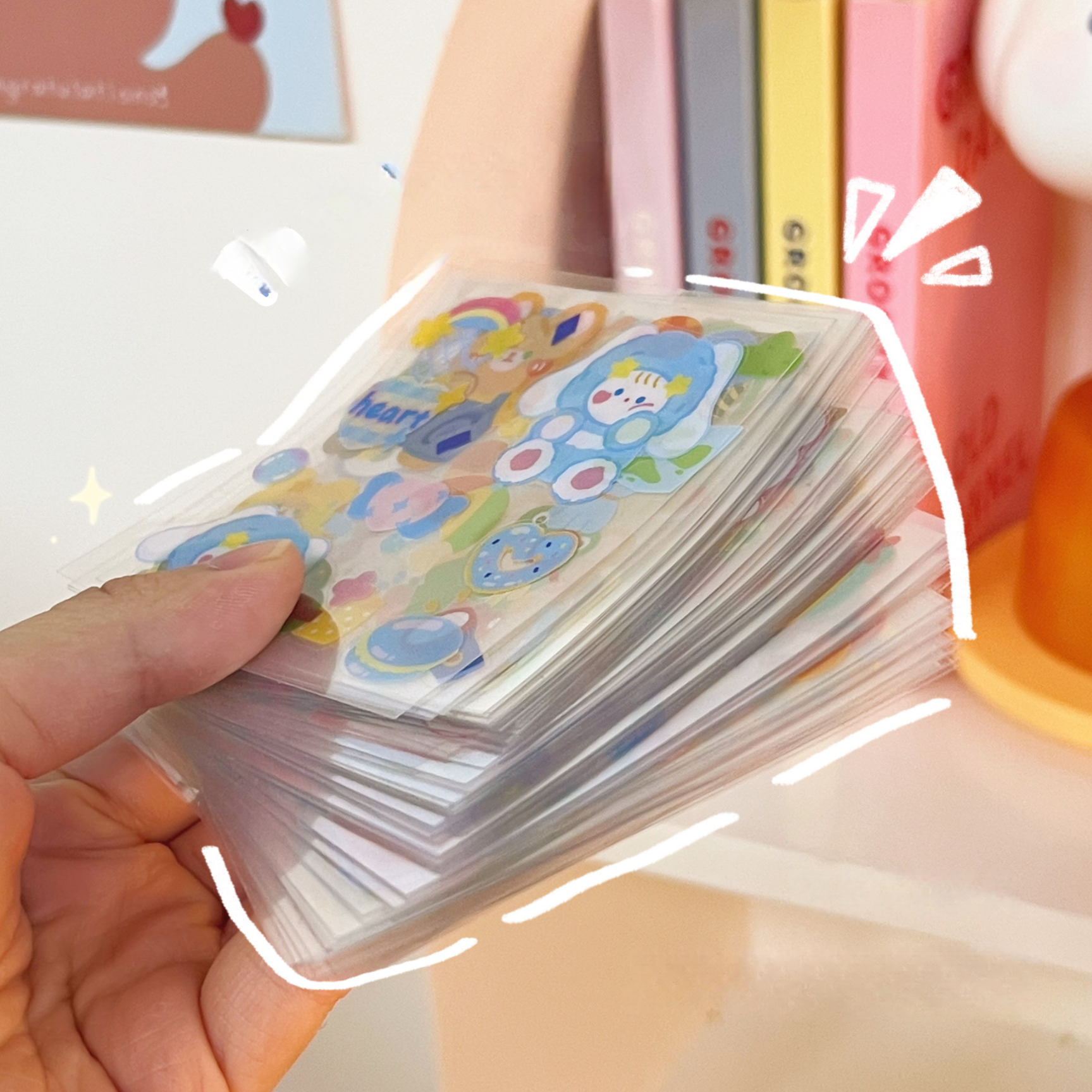 25/100 ชิ้นการ์ตูนน่ารักสติกเกอร์แพ็คคู่มือวัสดุสติกเกอร์กันน้ําคู่มือสติกเกอร์