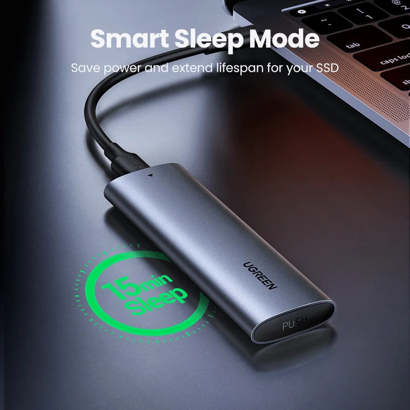 Корпус UGREEN M.2 NVMe SSD, двойной протокол NVMe SATA к USB 3,1 Gen2 10 Гбит/с NVMe PCI-E M.2 SSD, чехол с поддержкой UASP для жесткого диска