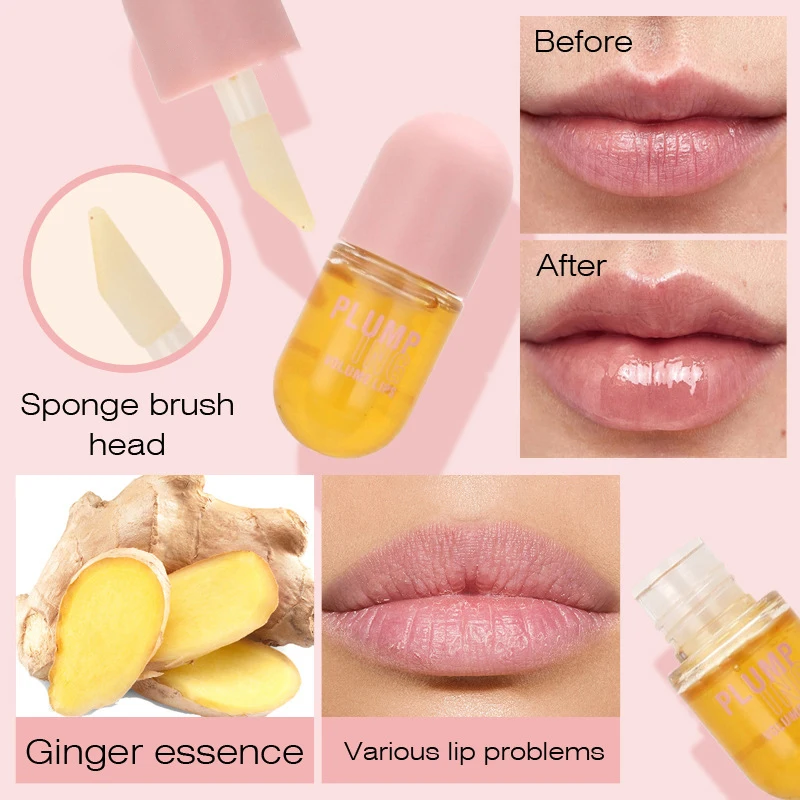 Aceite voluminizador de labios de larga duración, suero potenciador de volumen instantáneo, brillo de labios de colágeno, aumento de volumen cosmético Sexy