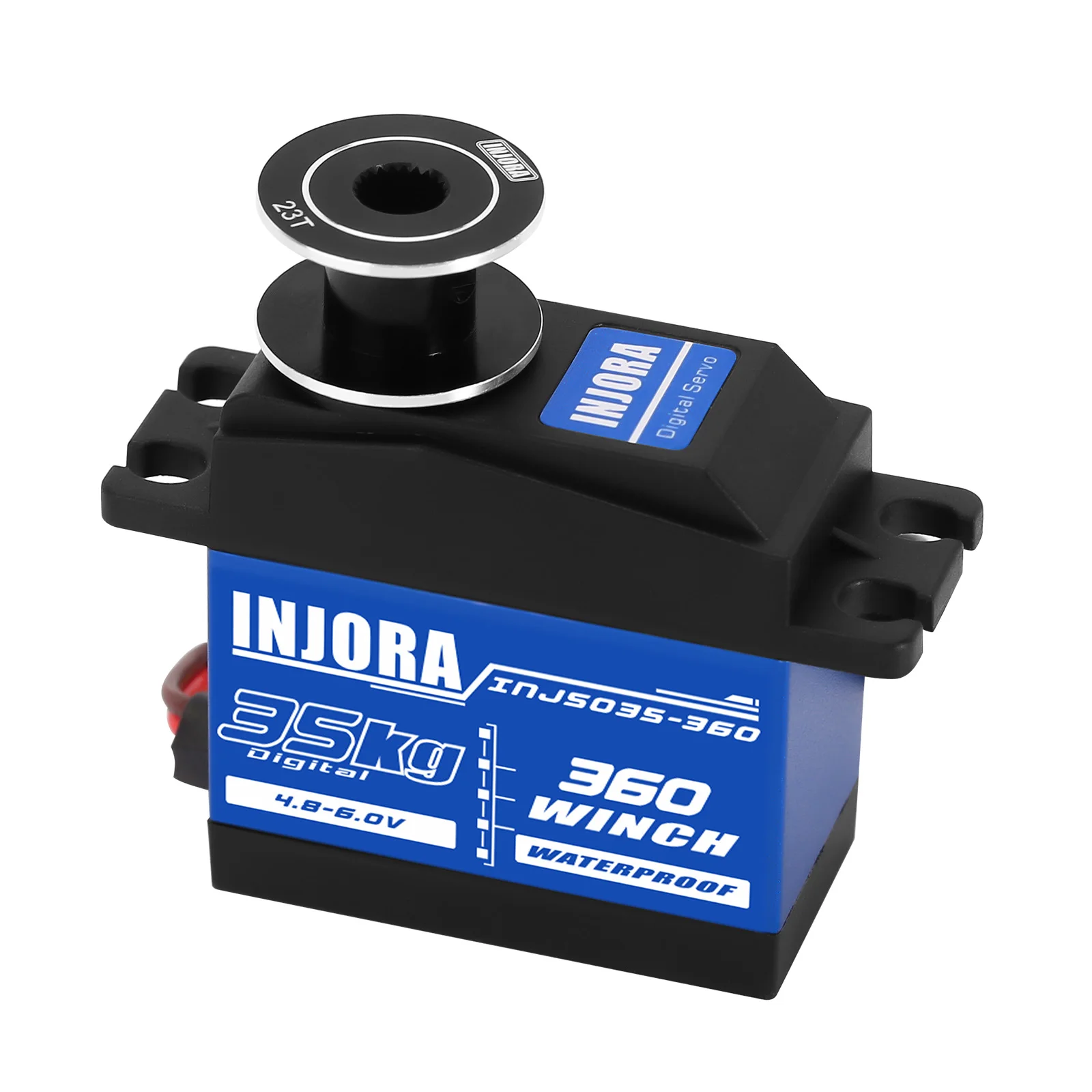 INJORA INJS035-360 35KG Waterproof 360° Rotation Digital Servo Winch Spool for RC Crawler Car Boat Model