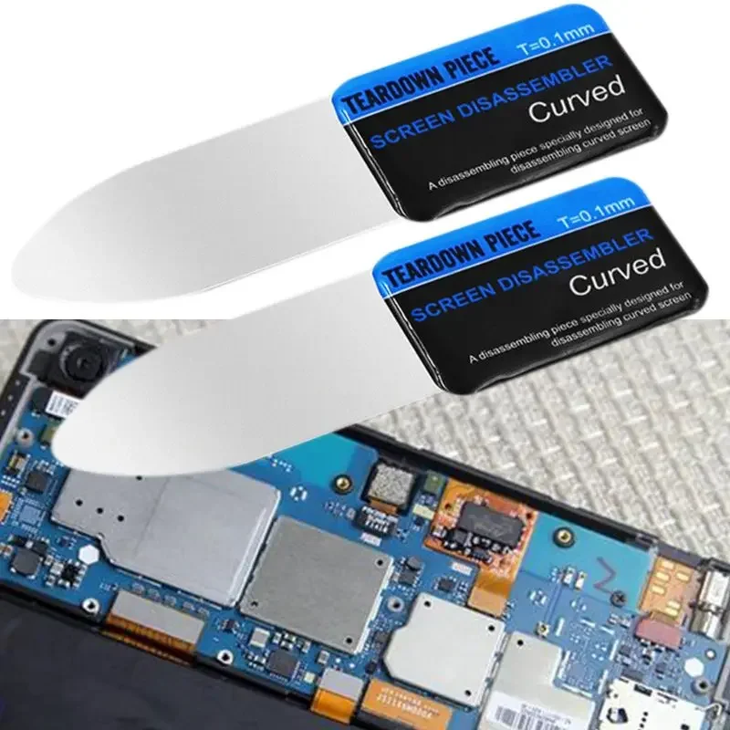 Mobile Phone Stainless Steel Curved LCD Screen Spudger Opening Pry Card Tools Ultra Thin Flexible Mobile Phone Disassemble Tools