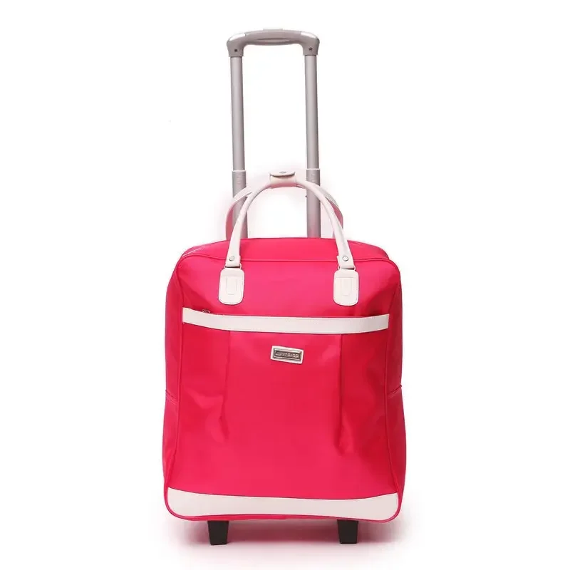 Bolsa de viagem feminina com carrinho, mochila multifuncional com rodas, mala à prova d'água