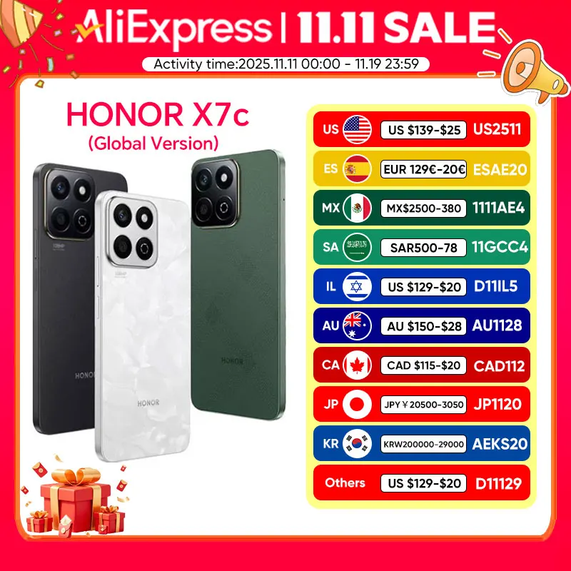 Versión Global HONOR X7c 4G SmartPhone Snapdragon 685 6,77 "120Hz IPS pantalla LCD cámara de 108MP batería de 6000mAh teléfono anticaída