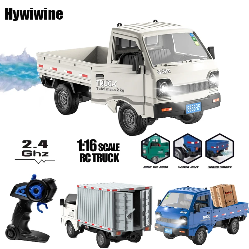 Camion RC 1:16 2.4GHZ RC voiture Simulation dérive camion d'escalade avec pulvérisation et lumières LED modèle de camion électrique RC jouets pour garçons cadeaux