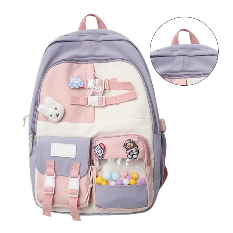Unisex Fashion Harajuku Rucksack for Student High School Book Bag Korean Colorful Nylon Backpack Large Capacity Daypack