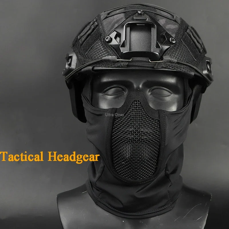 Taktische Vollgesichts-Stahlgeflechtmaske Jagd Airsoft Paintball Maske Kopfbedeckung CS Spiel Motorrad Schießen Radfahren Schutzmasken