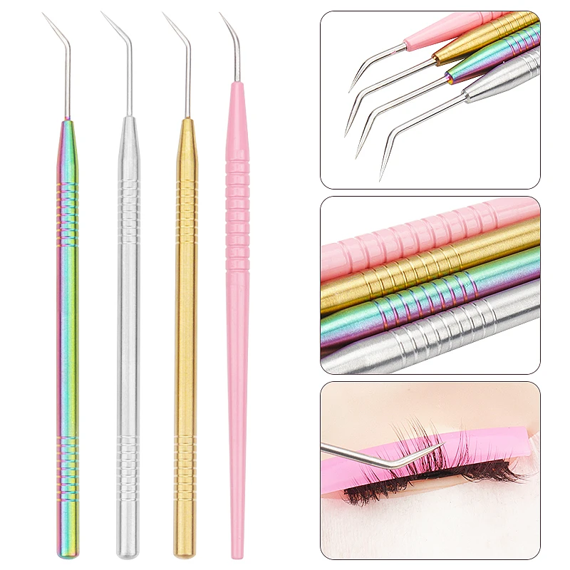 Herramientas de elevación de permanente de pestañas, varillas de limpieza de Metal, herramienta de separación de pestañas de belleza, suministros de maquillaje para extensión de pestañas postizas, 1 ud.