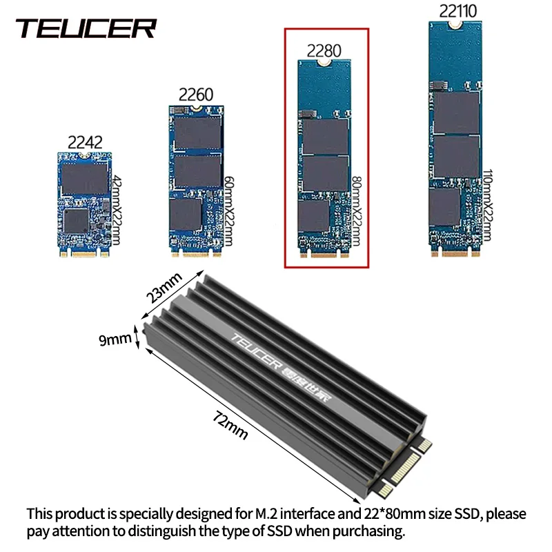 M.2 SSD NVMe Koellichaam M2 2280 Solid State Harde Schijf Aluminium Heatsink Pakking met Siliconen Thermische Pad PC Accessoires