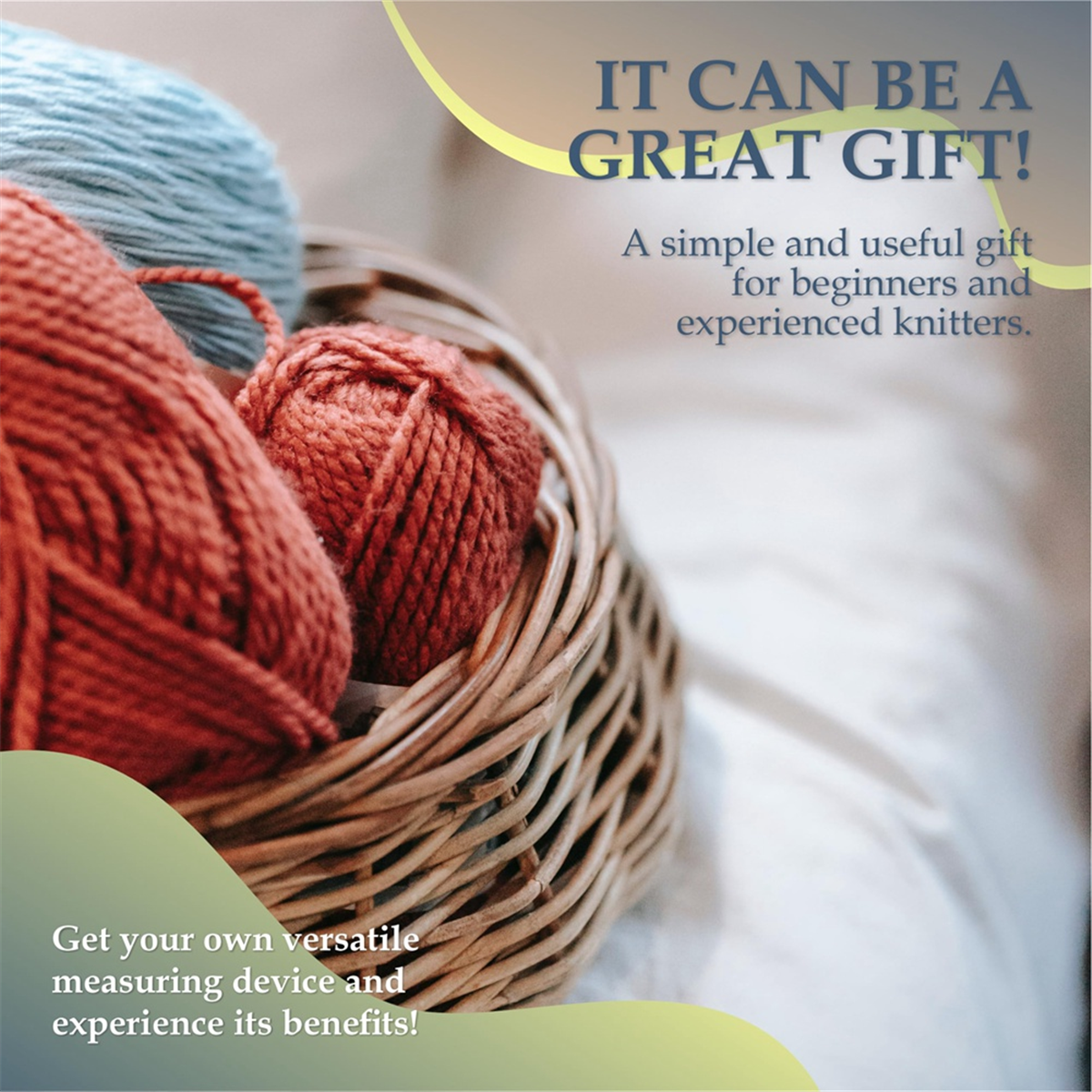 Régua de Knitting Agulha Calibre, Régua Crochet Ganchos, Fio e Swatch Régua, Medidor Universal, A