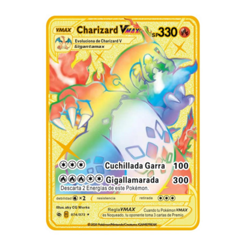 Tarjetas de Pokémon español, letras de Pokémon de Metal, tarjetas de hierro de Pokémon español, Mewtwo Pikachu Gx Charizard Vmax, Cartas Pokémon Vmax, 2022