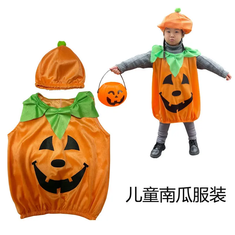 Disfraz de calabaza para niños pequeños, disfraces de actuación en escenario, ropa de Cosplay, accesorios de Halloween