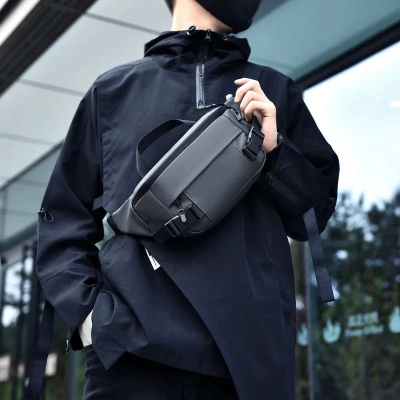 Männer Multifunktionale Brust Tasche Einfarbig Neue Umhängetasche Vielseitige Tragbare Schulter Tasche Große Kapazität Umhängetasche