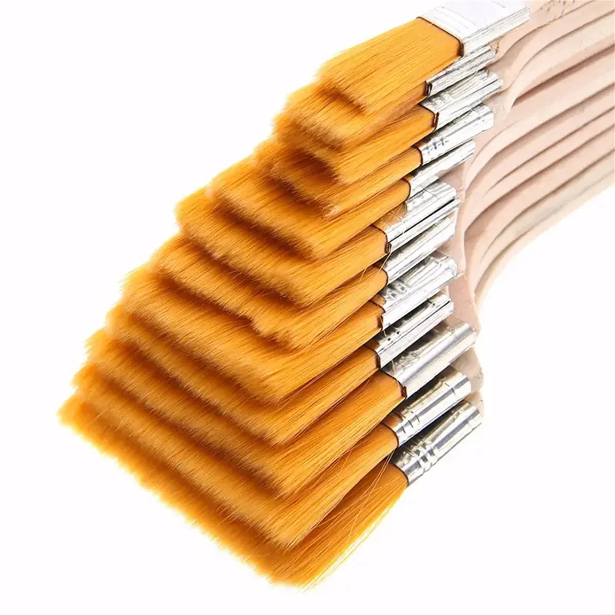 Juego de pinceles de nailon de 12 piezas: cerdas sintéticas premium. Perfecto para Acrílico, Aceite, Acuarela, Dibujo. Suministros de arte imprescindibles