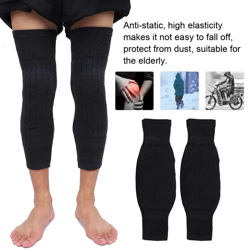 1 คู่แคชเมียร์ฤดูหนาวเข่ารั้งความร้อนขาเข่าอุ่น Unisex ขนสัตว์ KneePad สนับสนุนสําหรับปวดข้อ Tendonitis โรคข้ออักเสบ