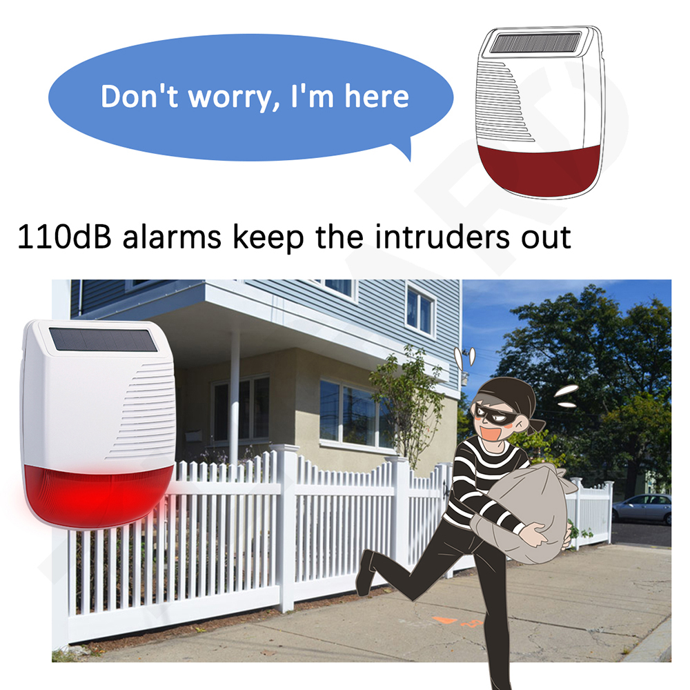 TAIBOAN 433MHz ワイヤレスソーラーストロボサイレン防水警報ホーン Tuya PG103 107 G30 G50 ホーム盗難 Wifi GSM 警報システム