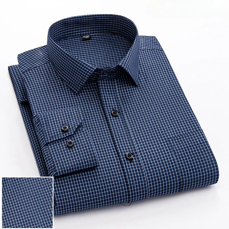 Novità in camicia eleganti camicie a maniche lunghe in cotone da uomo slim fit Camicia casual tinta unita plaid designer top morbidi vestiti pied de poule