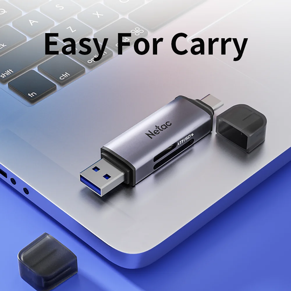 Netac เครื่องอ่านการ์ดความเร็วสูง All-in-one TF SD การ์ดหน่วยความจํา USB3.0 Multi-function Converter คอมพิวเตอร์/Type-C โทรศัพท์แท็บเล็ตทั่วไป