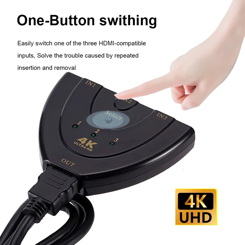 HDMI-kompatibel Schalter KVM Splitter 4K 2K 3D 3 eingang 1 Ausgang Mini 3 Port VIdeo switcher Hub 1080P Für DVD HDTV Xbox PS3 PS4
