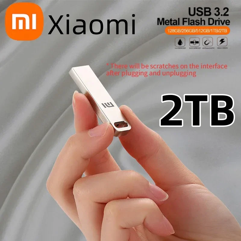 Unidad Flash XIAOMI USB 3,2, disco U de Metal de 2TB, memoria tipo C de alta velocidad, almacenamiento impermeable, transferencia de datos de teléfono y PC, portátil