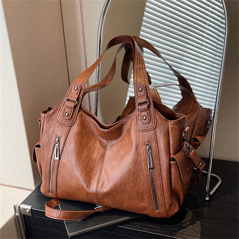 Bolsa de ombro com compartimento interno macio, alta qualidade, cores contrastantes, bolsa crossbody para mulheres, moda, bolsas de couro pu
