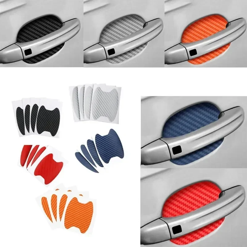 4PCS Car Door Handle Protective Film Carbon Fiber Stickers Scratch Resistant Covers Exterior Car Stickers for Cars Accessories