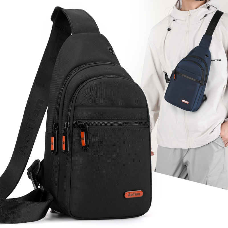 2024 New Oxford Cloth Chest Bag Waterproof Multi-layer Casual Single Shoulder Spor Crossbody Backpack Lightweight Outdoor Bag