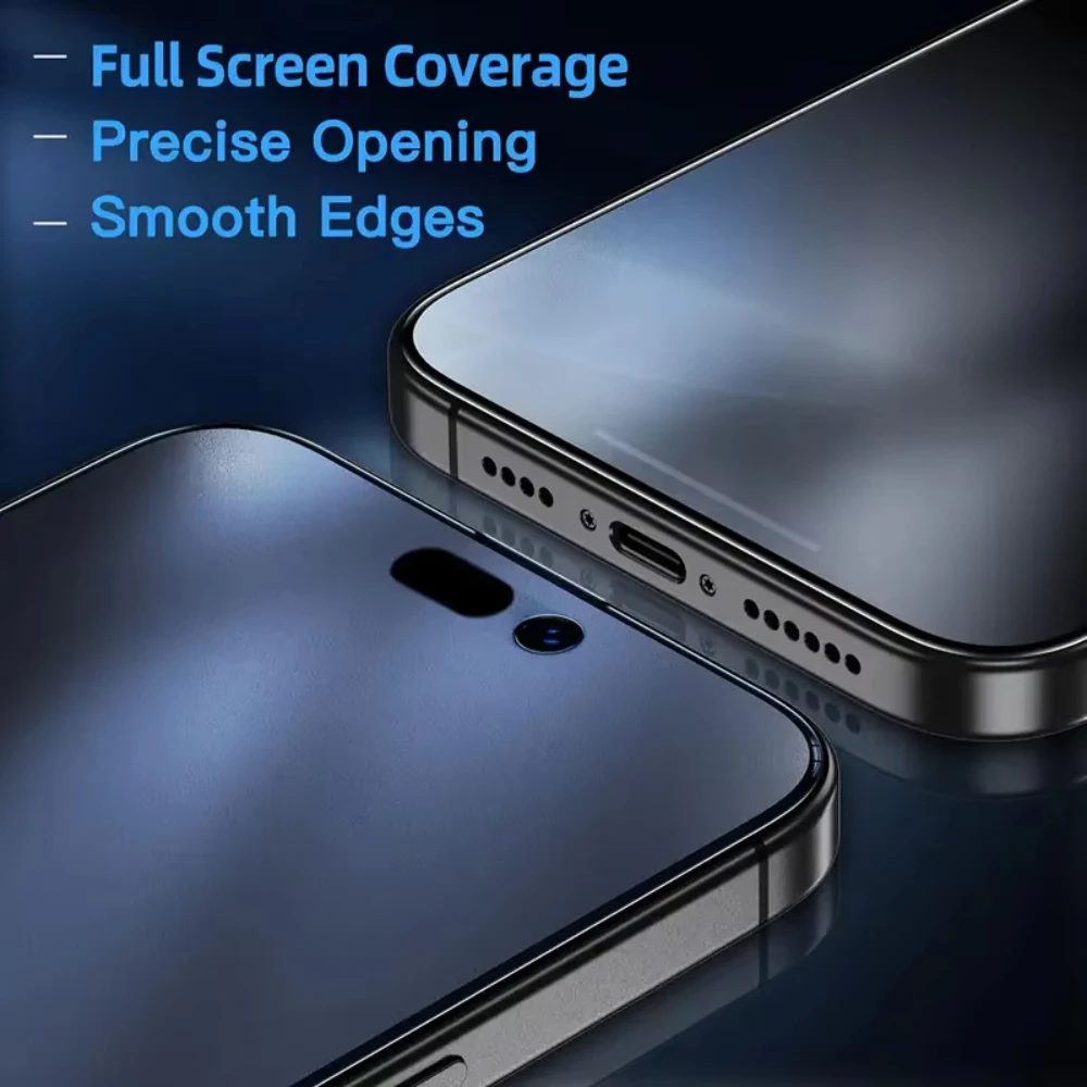 NNBILI 3 ชิ้น Oleophobic ฝุ่นฟรีติดตั้งง่าย Matte ป้องกันหน้าจอความเป็นส่วนตัวสําหรับ iPhone 17 16 13 12 11 14 15 Pro Max Air XS