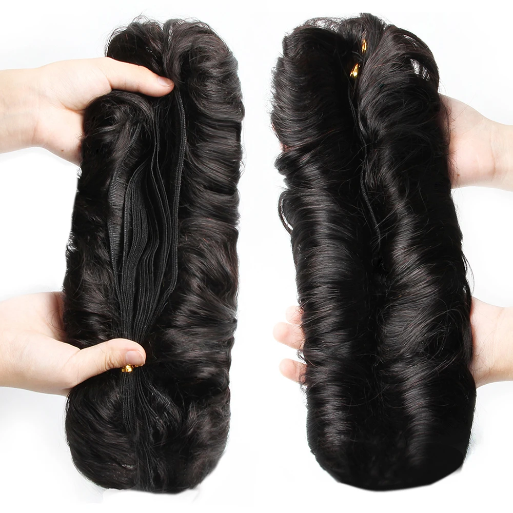 Cabelo humano curto brasileiro tecer pacotes com fecho ombre cabelo encaracolado com fechamento central circular t1b 30 99j extensões