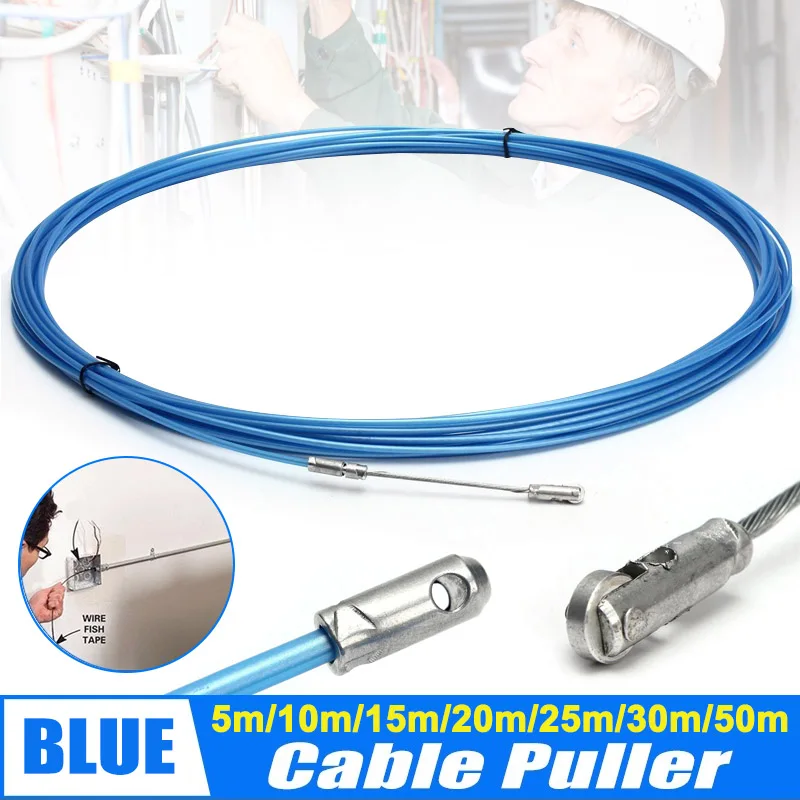 Extractor de cables Universal de 5-50m, dispositivo de roscado, dispositivo de tracción de cuerda de resorte de acero con polea, extractor de cables de plomo para electricistas
