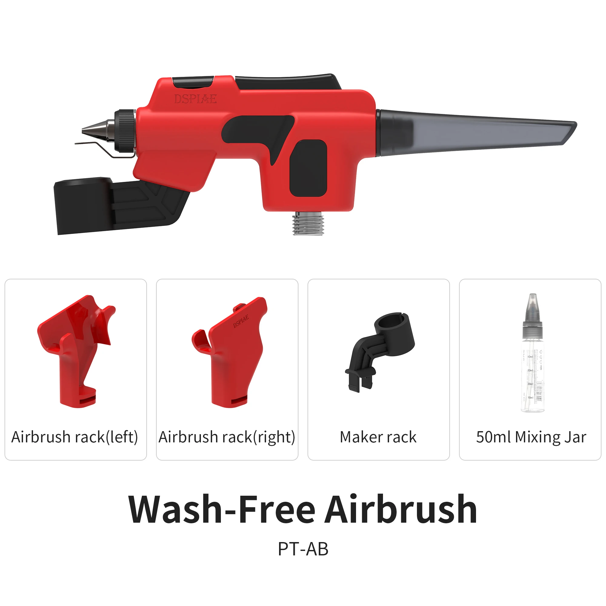 DSPIAE PT-AB Wash-Free Airbrush with Marker Rack for Gundam Scale Models Painting Tool Quick Paint Change Hobby DIY Craft Tools