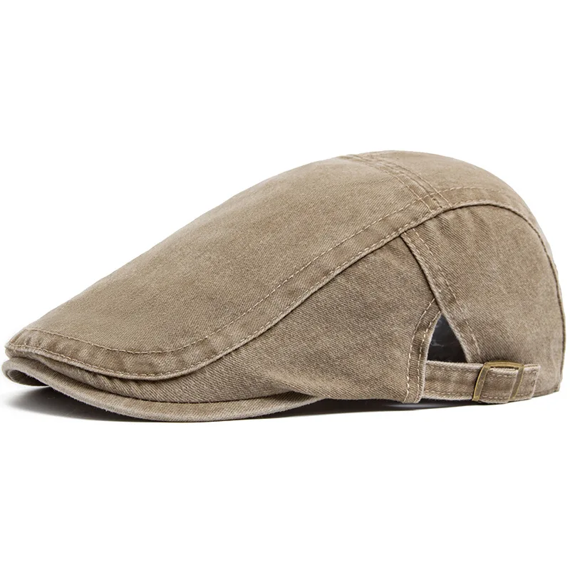 Venda quente vintage pintor boina unisex moda plana viseira boné casual outono retro algodão sólido jornaleiro chapéu verão ajustável