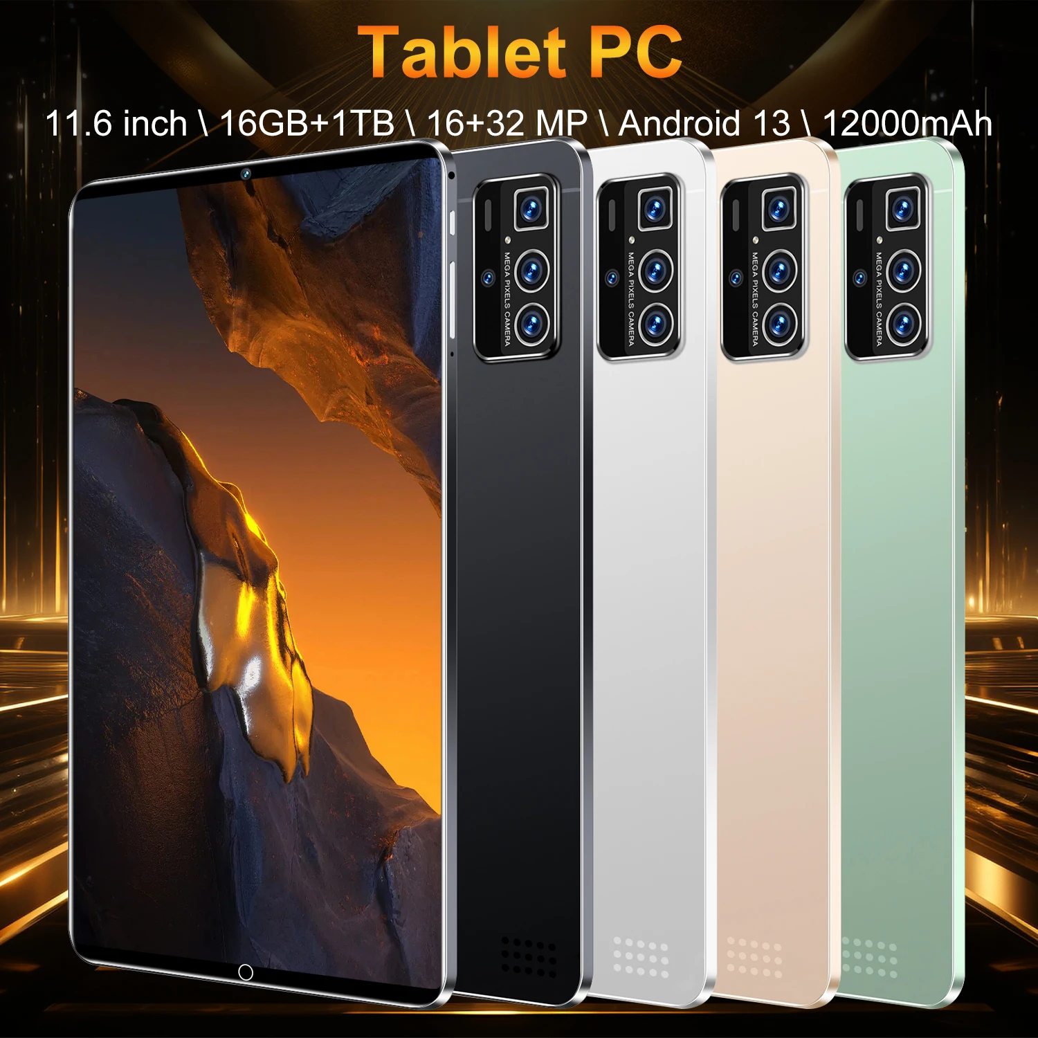 2025 tableta versión Global Original 11,6 pulgadas HD 4K Android 13 16GB + 1T 12000mAh 5G Dual SIM llamada telefónica WiFi GPS Tablet