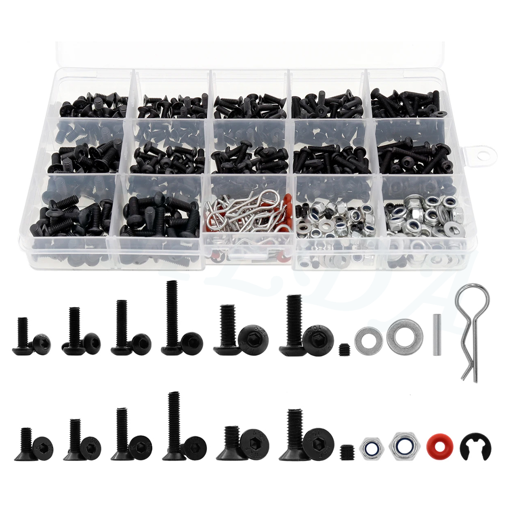 Juego de caja de tornillos para 1/8 1/10 HSP Traxxas TRX-4 TRX-6 Tamiya CFX MST HPI Kyosho D90 Scx10 D110 AXIAL D110 RC herramienta de reparación de piezas de coche