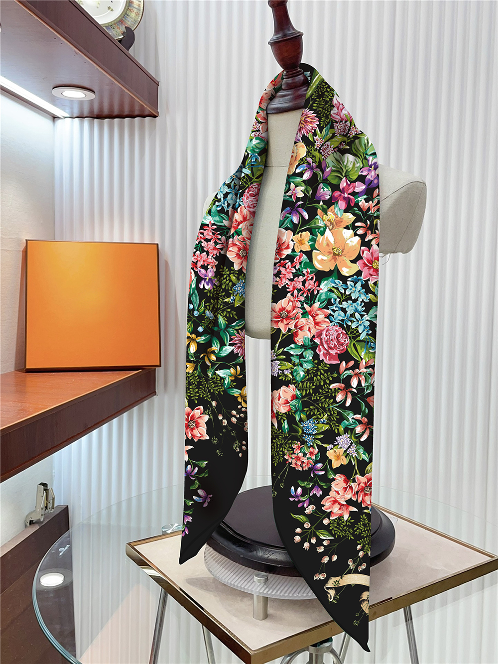 Bufanda de seda con estampado de árboles para mujer, pañuelo cuadrado para la cabeza, chales de playa, hijab, sjaal, 90CM