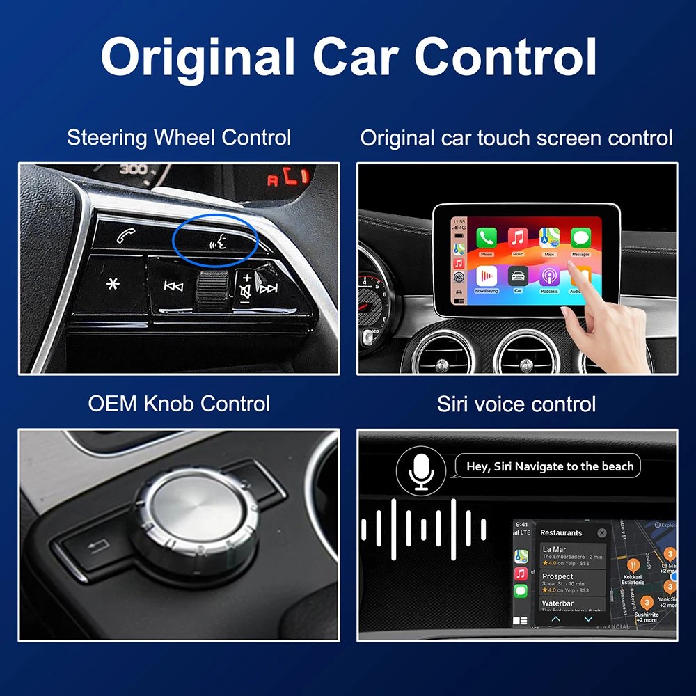 Wireless Carplay Suitable for Mercedes Benz A B C E CLA GLA GLK ML Sprinter NTG4.5 Becker Module Android Auto Navigation
