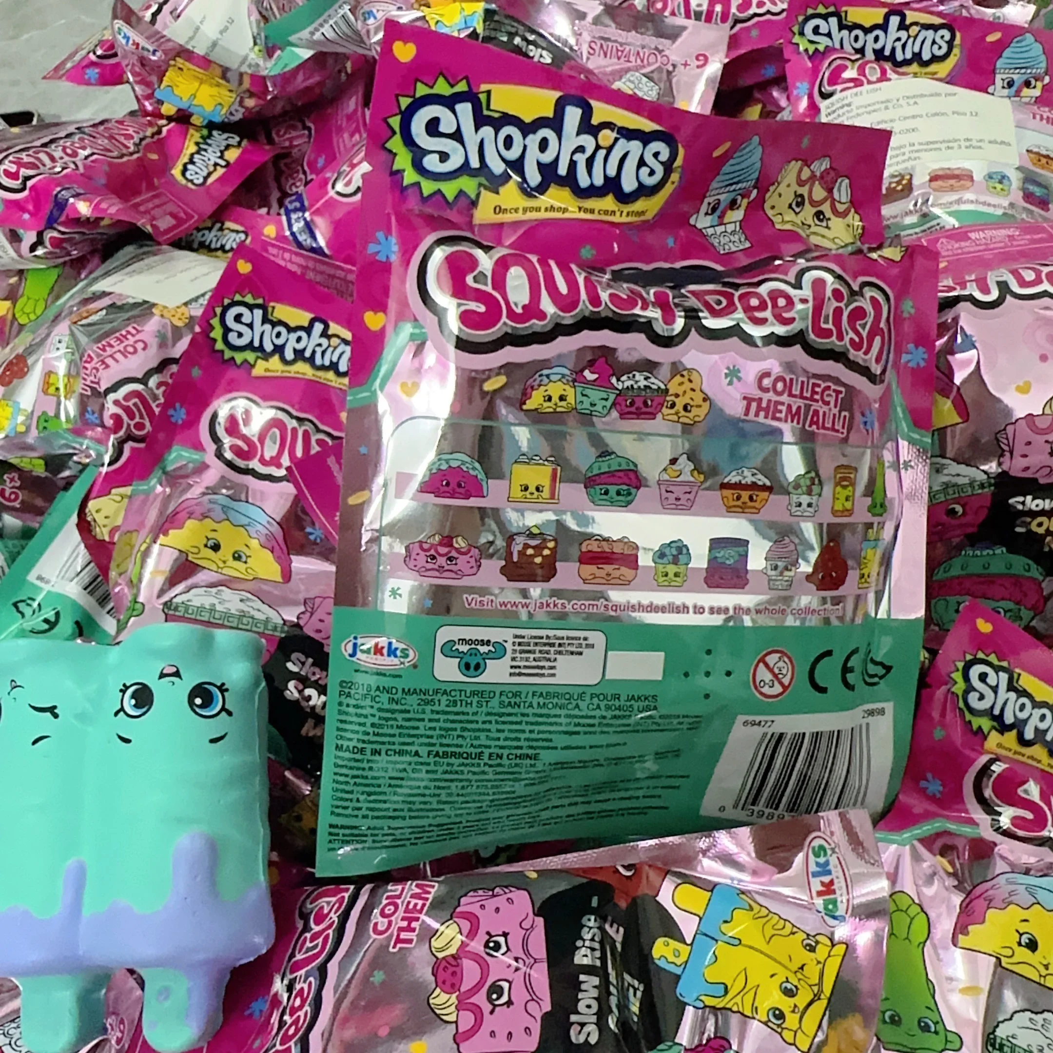 Shopkins compras elfo Squish-dee-lish sorpresa caja ciega lindo creativo alivio del estrés apretar telescópico Kawaii juguete niños regalos