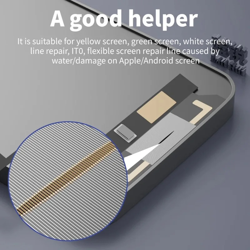 LANRUI J9 pasta de plata nanoconductora de baja resistencia para IPhone Android Cable de línea pantalla verde/herramienta de reparación de pantalla amarilla