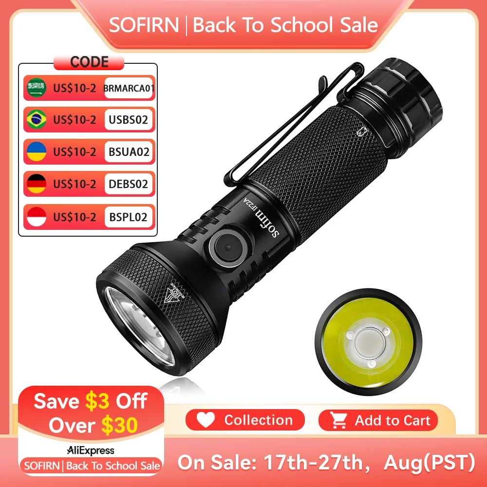 Sofirn IF22 IF22A TIR Quang Học 2100lm LED Đèn Pin Có Thể Sạc Lại 21700 USB C Mạnh Mẽ EDC Ánh Sáng Torch Ngoài Trời Đèn Lồng Cho Cá
